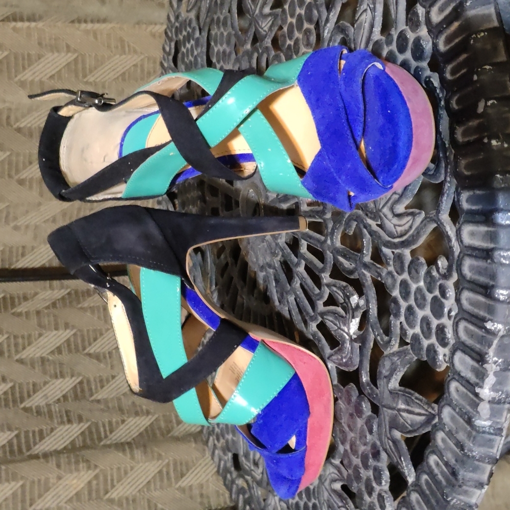 Suede and Patent Heels